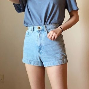 Light wash high waisted shorts
